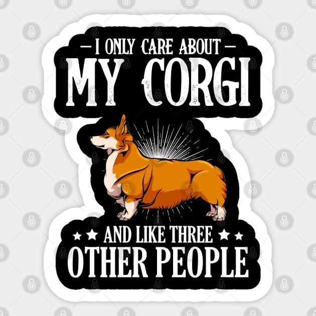 Cute Pembroke Dog Owner Funny Corgi Saying - Welsh Corgi Sticker by Lumio Gifts